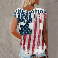 Modna ženska dana neovisnosti tiskana udobna majica kratkih rukava