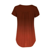 Badymincsl Women Modni V-izrez gradijentni tiskani tunični vrhovi majica s kratkim rukavima