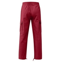 Simplmasygeni Muškarci Ležerne hlače Pantalone za čišćenje Fitness Cargo Solid vanjski ravni tip fitness