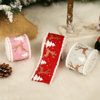 Flogued Roll Božić tema Grosgrain Ripbons DIY FLA poklon buket omotavanje vrpce za zabavu