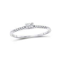 10kt bijelo zlato Ženo okruglo Diamond Solitaire Promise Ring CTTW