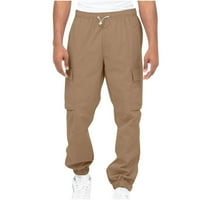 Voncos muške velike i visoke teretne pantalone - opušteno fit fitnes na otvorenom višestruki džepovi