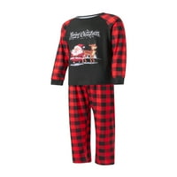 Sunsery Porodica koja odgovara pidžami božićnu kupaonicu s dugim rukavima za spavanje s pletenim hlačama Mekani salon PJS set