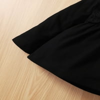 Dojenčad za djevojčice odjeća za bebe djevojke zime lijepe hlače odijelo setovi dugih rukava pune boje ruffled slojevi na vrhu elastične cvjetne hlače postavljene crne 18 mjeseci