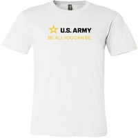 Vojska biti sve što možete biti crna i zlatna traka mekana premium majica, 2xl bijela