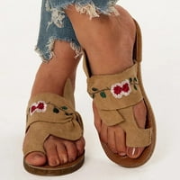 Sandale za ženske platforme Ljeto dame cvijeće vezene ortopedske klipe sandale Ženske plaže Ravne papuče,