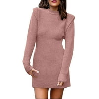 SIMPLSYGENI Clearence trendi dugih rukava za žene plus veličine Ženska jesen i zimska casual labava topla čvrsta boja dugih rukava s dugim rukavima seksi džemper s dugim rukavima
