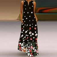 HHEI_K SENDRESS za žene Ženska ljetna modna haljina s dugim rukavima bez rukava V-izrez