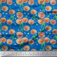 Soimoi Moss Georgette tkanina geometrijska labirinta, leptir i dahlija cvjetna ispis tkanina od dvorišta široka