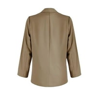 Shomport Womens casual bluže dugih rukava rever Otvoreno Prednji poslovni rad Blazer jakne Trendi kaput