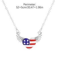 Patriotske ogrlice 4. srpnja Ogrlice za žene Američka zastava zvijezde privjeske ogrlice Spomen Neovisnosti