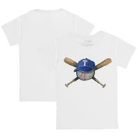 Mladi maleni otvor bijeli Texas Rangers Hat Crossbats majica