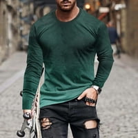 MENS OMBRE T-majice Ležerne gradijentno boje tiskani s dugim rukavima okrugli izrez Grafički pulover