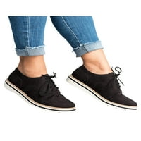 Welliumy ženske casual cipele čipke up stane withtip brogues vožnja cipelama za cipele lagana udobnost crna 12