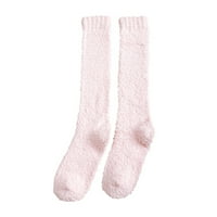 Fuzzy Socks Coral Fleece SOCKS Srednja cijev za spavanje Kućine čarape, ružičaste