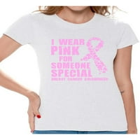 Awkward stilovi rak dojke preživjeli majica ružičaste vrpce za ženske ružičaste rak nosač vrpce majice