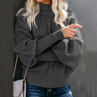 Ženski džemperi s dugim rukavima Crewneck Novo žensko Ležerne prilike pune dugih rukava debeli pleteni