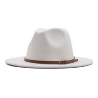 Kašika Sun Hats Womens Classic Wide Disketa Panama Hat Buck Buckle vune Fedora Hat