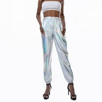 Ženski modni holografski ulični klub Cool sjajne kauzalne hlačeyoga pantalone za žene Radne hlače Yoga