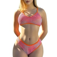 Ženski kupaći kostimi Bikini set dva komič za kupanje u boji Šarene šuplje Halter Bikini kupaći kostim