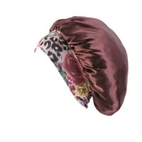 Kašika kape modne žene vintage print zrna pletenica rufffle rak zamotavanje kapa za spavanje satena obložene kose bobnete plave boje