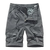 Muške gaćice sa džepovima sa patentnim zatvaračem Muške staklene odjeće Slim Fit Multi džepni zatvarač ravno noge Pet hlača Ležerne prilike za kratke hlače s elastičnim pojasom