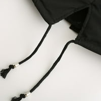 Kaput žene zimske cijevi sa kapuljačom na srednjem duljinu plus pamučni kaput plus pamučni kaput crni
