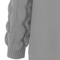 LILGIUY ženski gornji kardigan čvrsta boja srednje i dugotrajnu odjeću dugi rukav kaput sive, zimska