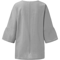 Ženske majice Ljeto rukavska posada Cvjetni ispisani labavi top s L LUNIC TUNIC TEE bluza