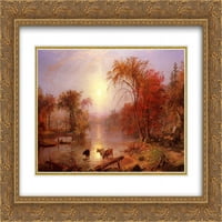 Albert Bierstadt Matted Gold Ornate uramljene umjetnosti 'indijski ljeto Hudson River'