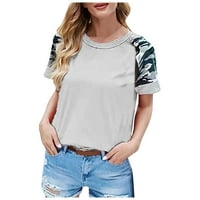 Ženski bluze Grafički print kratkih rukava Žene Ljeto Tunic Tors Okrugli izrez Pulover Majica S