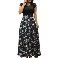 EFSTEB Ljetne haljine za Women plus veličine Clearence Trendy cvjetni print Crewneck Casual Haljine