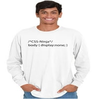 Smiješno kompjuterski kodiranje šala CSS ninja dugih rukava majica muškaraca žena Brisco brendovi 3x