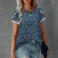 Ženski ljetni vrhovi i bluze Trendi ženski Ljetni vrhovi kratki rukav Leopard Print Tops Okrugli vrat