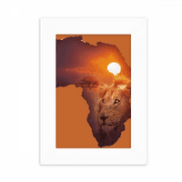 Lion Prairie Afrički kontinent Naziv karte Desktop Foto okvir Slika Dekoracija umjetnička slika