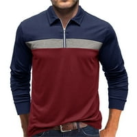 Muška četvrtina zip dukserica modna boja blok kontrast s dugim rukavima Ogrlica lagana pulover vježbaju