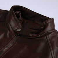 Holloyiver muške modne ležerne kože dugačke jakne rukave sa džepom sa kopčom sa zatvaračem ugrađeni