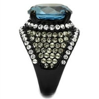 Luxe nakit dizajnira ženski prsten od nehrđajućeg čelika od nehrđajućeg čelika sa čistim i londonskim plavim CZ - veličinom 10