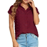 Baccov ženski vrhovi ženske modne ležerne ljetne šifonske majice s kratkim rukavima na majici kratkih