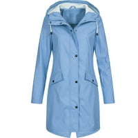 Tawop Windbreaker Žene Žene Čvrsta kišna jakna na otvorenom plus veličine kapuljač kapuljača, otporna