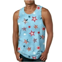 Muška košulja za stanke za tenkove 4. srpnja T-majice Star Print V izrez Patriotic Tees American Flag
