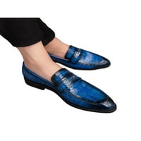 LOAFERO LOAFERS za muškarce šiljasti nožni penny loafer klizanje na haljini lagana cipela za cipele cipele Business Comfort Retro Stanovi Plava 6.5