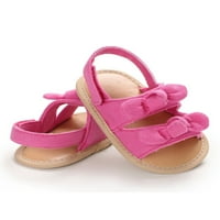 Rotosw Djevojke ravne sandale Prvi šetači Sandale Mekane jedine Crib cipele Neklizne ljetne princeze cipele za cipele Ležerne prilike Bresch Pink 12- mjeseci