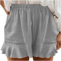 Ženske kratke hlače Ljeto odobrenje moda Žene plus veličine Ležerni elastični džep za struk labave čvrste hlače hlače