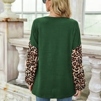 Ženska jesen i zimski rukav Leopard majica bez rukava, majica bez kaiševa, dressy trendi plus veličina