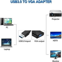 do VGA adaptera, USB 3. 2. VGA adapter 1080p pretvarač za višestruko monitor zaslona Projektor HDTV,