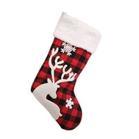 Linyer elk Applique čarape kratki plišani božićni poklon ambalaža Xmas Tree Decor Decor Dobre torbe