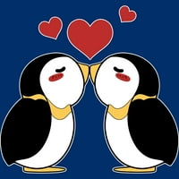Srčani pingvini za valentine majica MENS MOORY BLUE Grafički rezervoar TOP - Dizajn od strane ljudi