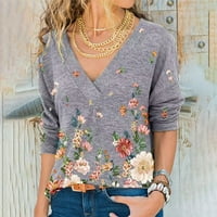 Ženska grafika tiskane majice dugih rukava trendy v casual bluza Comfort Slatka pulover dukseri