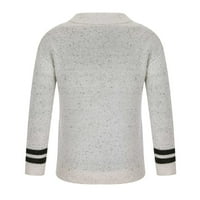 Duks pulover za muške modne i zimske V-izrez pulover pulover rever pletena džemper jakna bež l